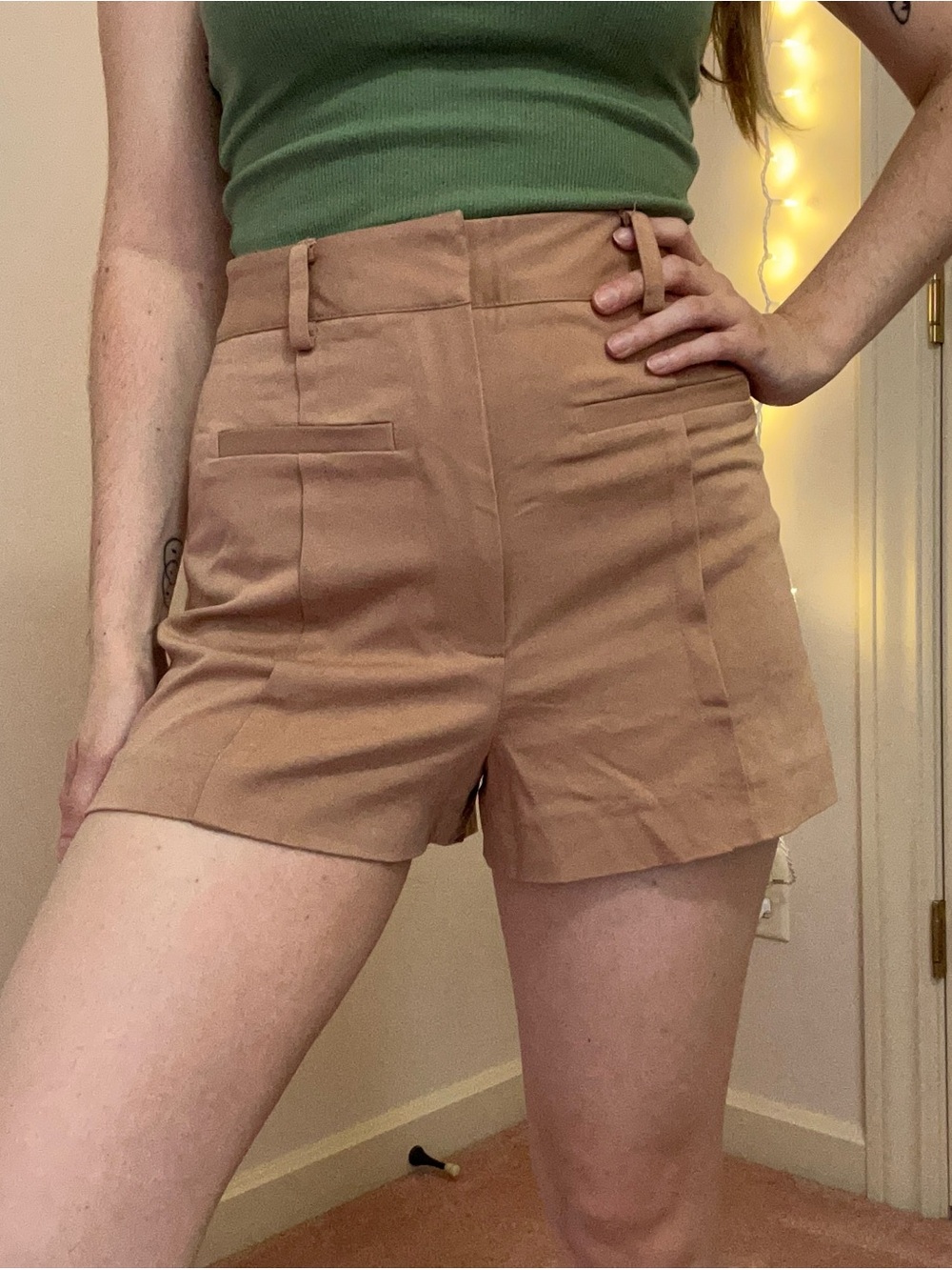 Tan High Waisted Shorts